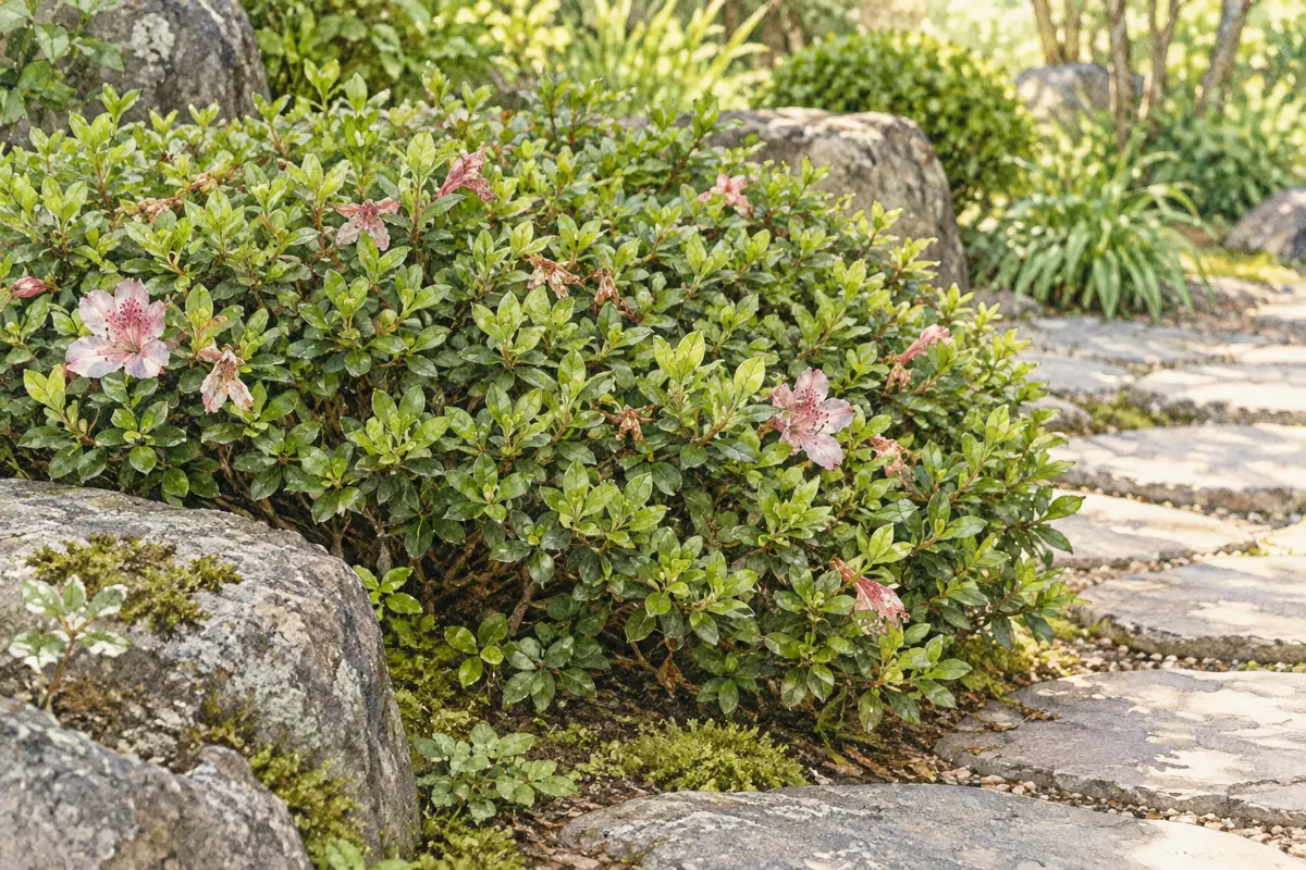 花が終わりに近づいた初夏のサツキ